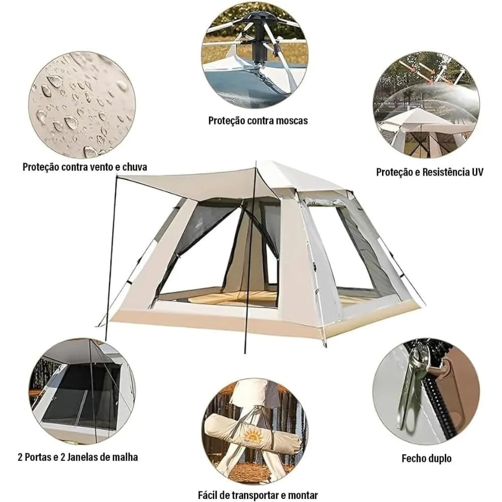 Barraca Cabana Camping Portátil para Atividades ao Ar Livre